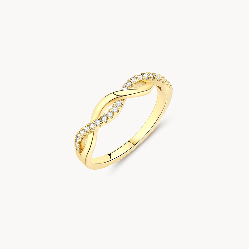 Braided Band Ring with Pave Zircon
