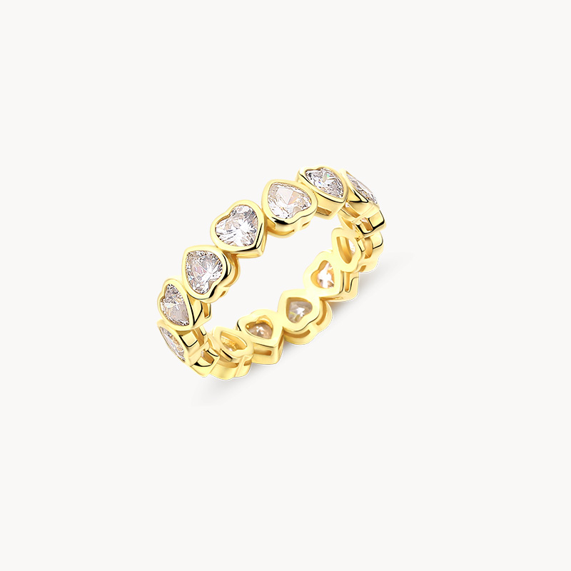 Heart Shaped Cubic Zirconia Band Ring