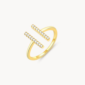 Prallel Lines Cubic Zirconia Ring