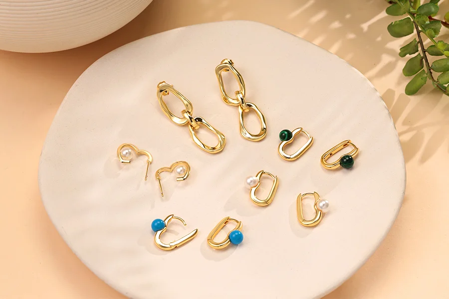 Gold plated earrings