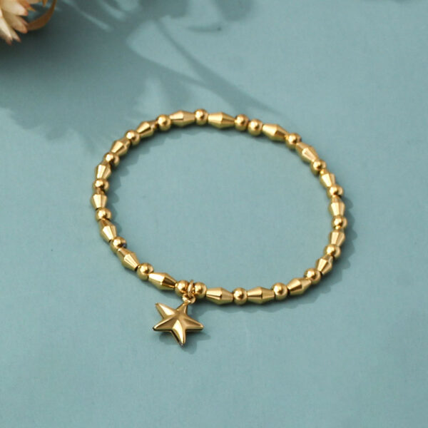 Elastic Beaded Star Charm Bracelet