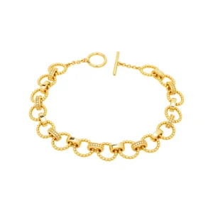 Beaded Circular link Chain Bracelet