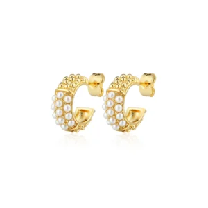 Tiny Pearl Huggie Earrings