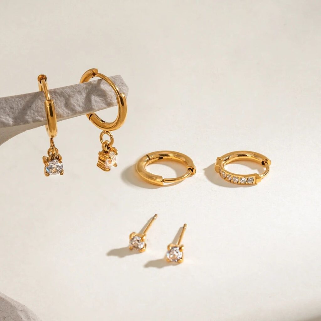 18K PVD Gold Plated Stainless Steel Earrings