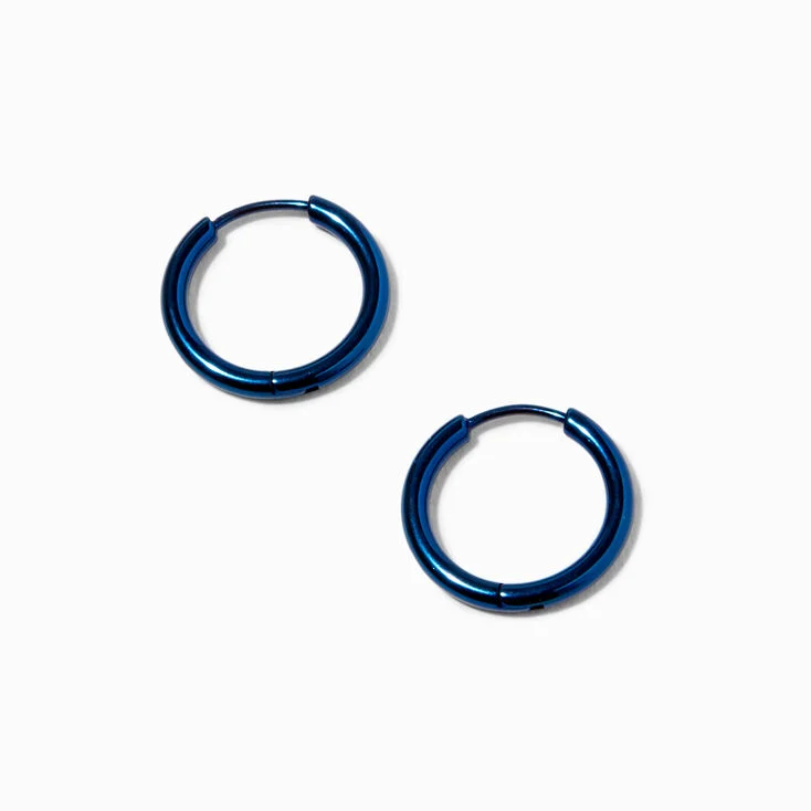 PVD Blue Stainless Steel Earrings