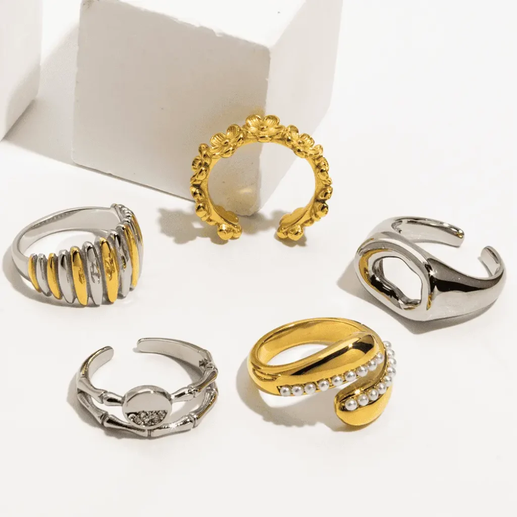 Hypoallergenic PVD Gold Rings