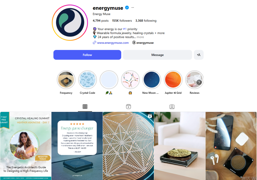 Niche #5 Wellness / Spiritual Influencers: Crystals & Energy Jewelry