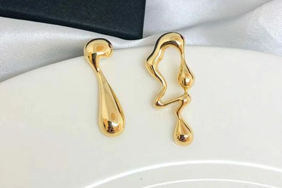 Mirror-like Stainless Steel Stud Earrings
