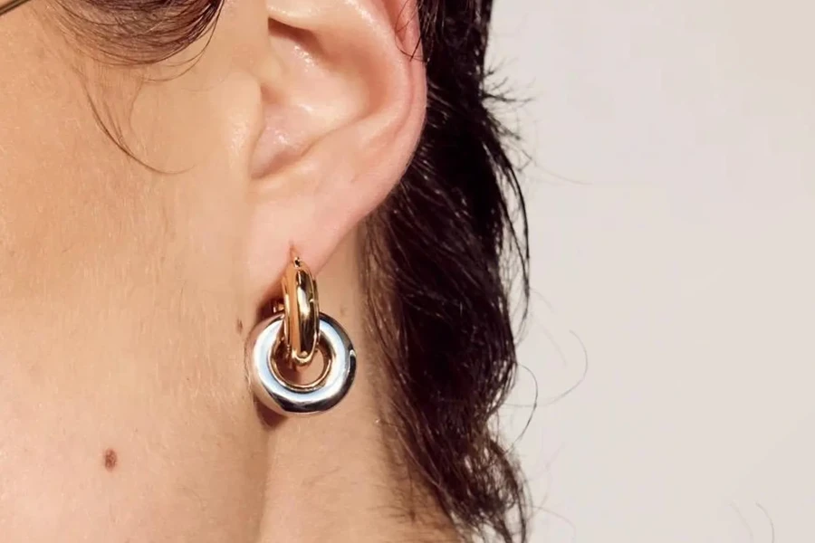 Two-toned Stainless Steel Earrings