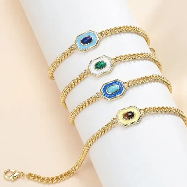 Natural Stone Enamel Bracelets